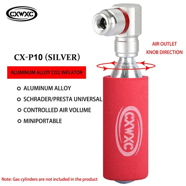 Bomba de Bicicleta de Alumínio CXWXC-CNC com Inflador CO2 e Válvulas Schrader e Presta para Emergências em MTB e Bicicletas de Estrada
