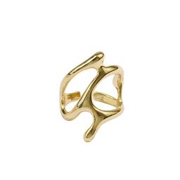 Anéis ajustáveis de ramos ocos para mulheres, cor prata, elegantes anéis irregulares, joias finas para festa, tendência vintage, novo - Image 4