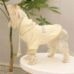 Hoodies forrado com lã, moletom de cachorro, suéter quente macio, roupas para cães pequenos, poodle maltês, designer, carta - Image 4