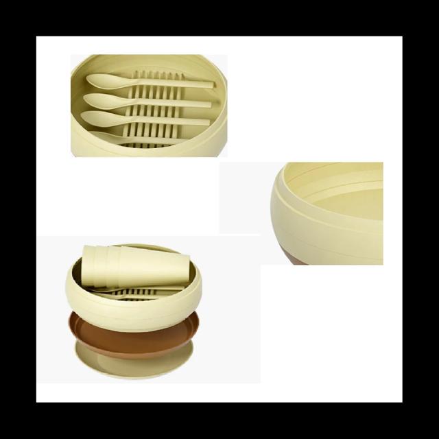 Conjunto Completo de Pratos e Talheres Reutilizáveis para Piquenique e Acampamento, 17 Peças Portáteis e Essenciais para Atividades ao Ar Livre