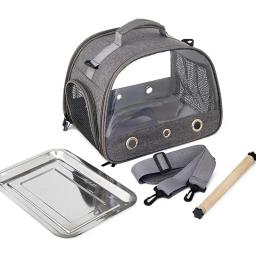Gaiola De Viagem De Pássaro Portátil Com Em Pé, Papagaio Transportador, Respirável Pet Travel Bag gaiolas para pássaro - Image 1