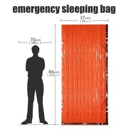 Saco de dormir portátil à prova d'água para sobrevivência de emergência, equipamento de acampamento edc ao ar livre, saco térmico, kit de primeiros socorros, cobertor mylar - Image 2