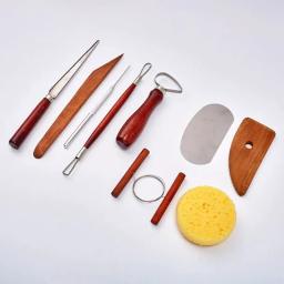 Kit de escultura em argila vermelha, 9 peças, alisamento, escultura em cera, cerâmica, ferramentas de modelagem de polímero, ferramenta perfeita - Image 2