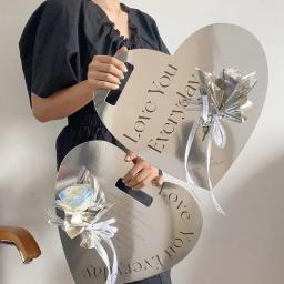 Embalagem caixa de presente para flores em forma de coração, sacos de papel para embrulho de flores, material de embalagem de flores, casamento, aniversário, presente, decoração de quarto - Image 1