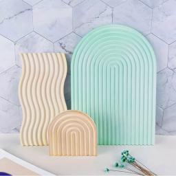 Forma Bandeja Molde de Silicone Faça Você Mesmo Gesso Concreto Cimento Arco Resina Moldes para Artesanato Decoração para Casa de - Image 4