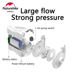 Naturehike-Bomba de ar elétrica portátil para barraca de acampamento ao ar livre, colchão inflável, sofá travesseiro com 3 bicos, 4KPA, 2000mAh - Image 3
