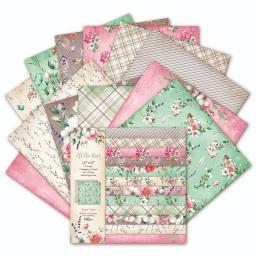 12 folhas de papel para scrapbooking com estampa de flores, cartão de papel de fundo vintage para artesanato de arte diy, material de colagem artesanal - Image 4