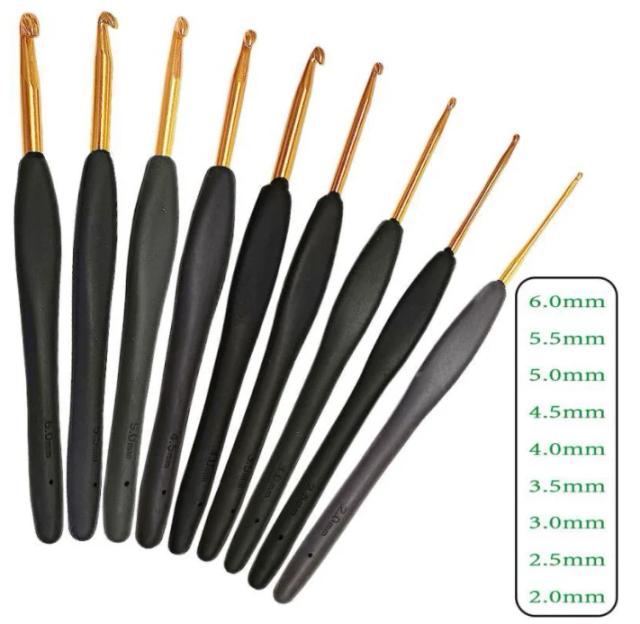 Conjunto Kraball de Ganchos de Crochê com Alça de Silicone e Agulha de Alumínio para Projetos DIY de Tricô e Tecelagem