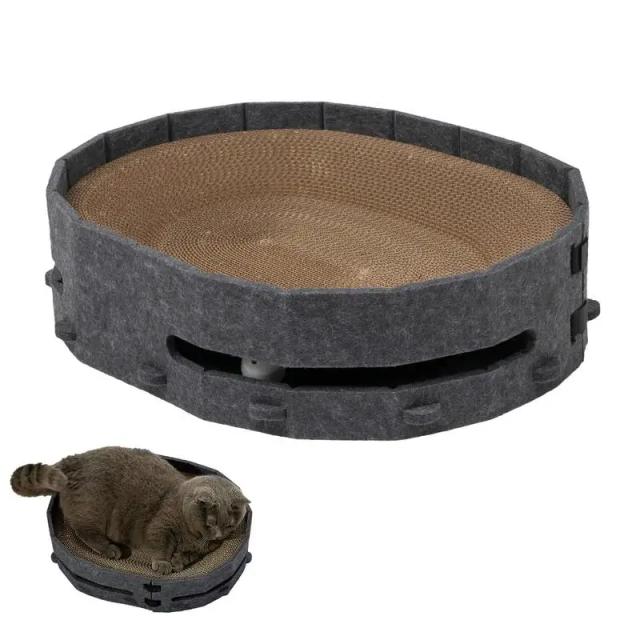 Placa de Arranhão Destacável com Sinos Embutidos - Scratch Pad para Gatos com Suprimentos Substituíveis