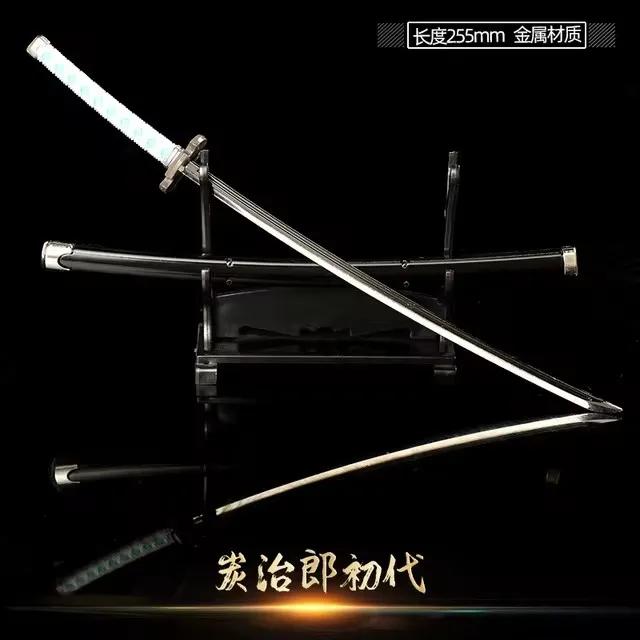 Espada de Metal Demon's Slayer - Katana Real para Cosplay, Adereços para Batalha e Decoração de Quarto