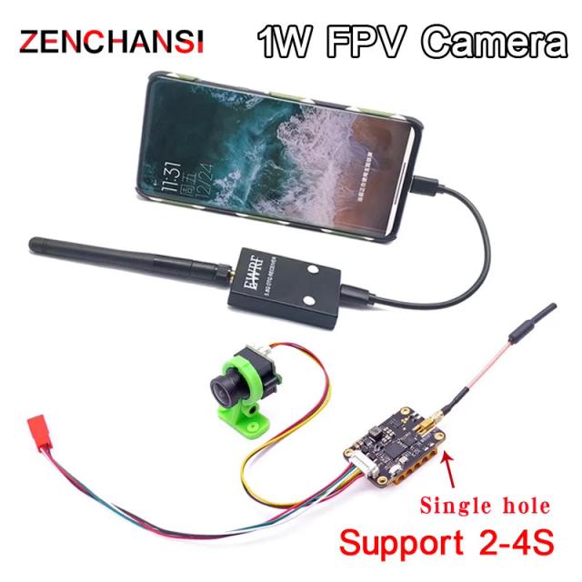Transmissor e Receptor FPV Analógico 300-1000mW + Câmera CMOS 1000TVL