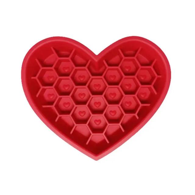 Alimentador de Cão em Forma de Amor: Tigela de Silicone Anti-Asfixia com Ventosa e Ritmo de Refeição Aprimorado
