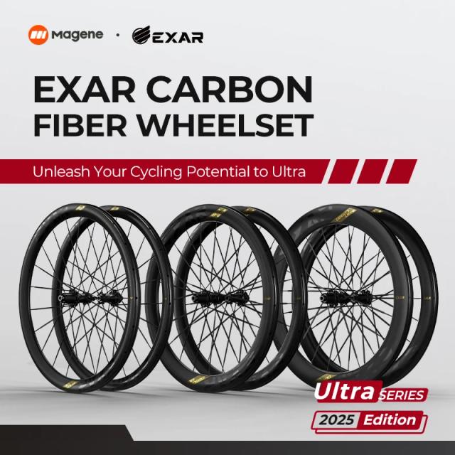 EXAR Conjunto de Rodas Ultra Series Fibra de Carbono Dianteira Traseira Integrada Rolamento Cerâmico Catraca Plana