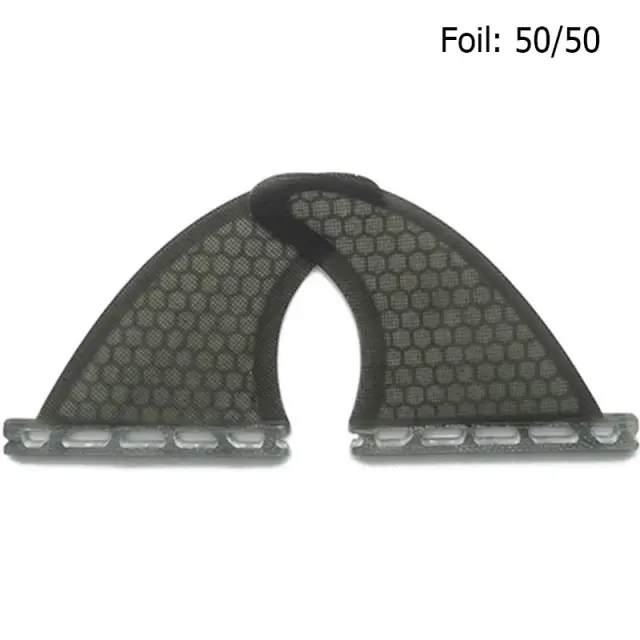 Baratas Quilha para Prancha de Surf UPSURF em Fibra de Vidro Transparente Cinza - Conjunto com 2 Peças 50mm e Abas Simples