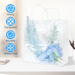 Sacos transparentes reutilizáveis do presente com punho e botão, Sacos claros do presente, Sacolas do envoltório do PVC, Médio pequeno, 20 30Pcs - Image 3