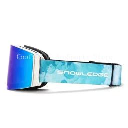 Óculos de esqui polarizados antiembaçantes aquecidos eletricamente, lente gradiente magnética intercambiável, para esportes de inverno, snowboard - Image 4