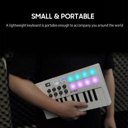 M-VAVE 25-key midi controle teclado portátil mini usb midi controlador com 25 velocidade sensível teclas 8 botão teclado instrumento - Image 6