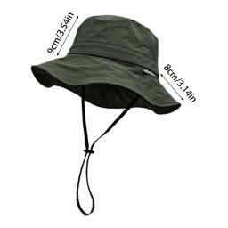 Chapéus de sol de cor sólida para homens boné de pesca ao ar livre aba larga proteção anti-uv feminino balde chapéu verão caminhadas bonés de pescador - Image 6
