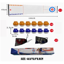 Jogo de curling de mesa de 1,9 m portátil Shuffleboard jogos de tabuleiro esportivos para crianças e família - Image 2