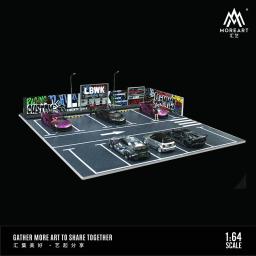 MoreArt-modelo aberto do parque de estacionamento, Diorama do parque de estacionamento do Lbwk, suportes fotográficos para modelos do carro e coleção dos presentes, 1:64 - Image 2