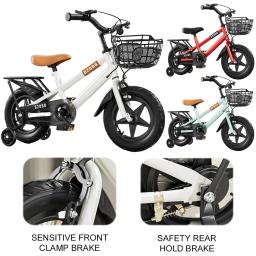 12 Polegada crianças crianças bicicleta com rodas de treinamento & cesta criança crianças bicicleta para idades 3-7 anos de idade meninos meninas trem - Image 2