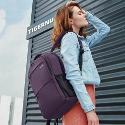 Tigernu moda feminina mochila roxo anti roubo 15.6 polegada portátil mochila feminina à prova dwaterproof água mochila de viagem escola sacos - Image 4