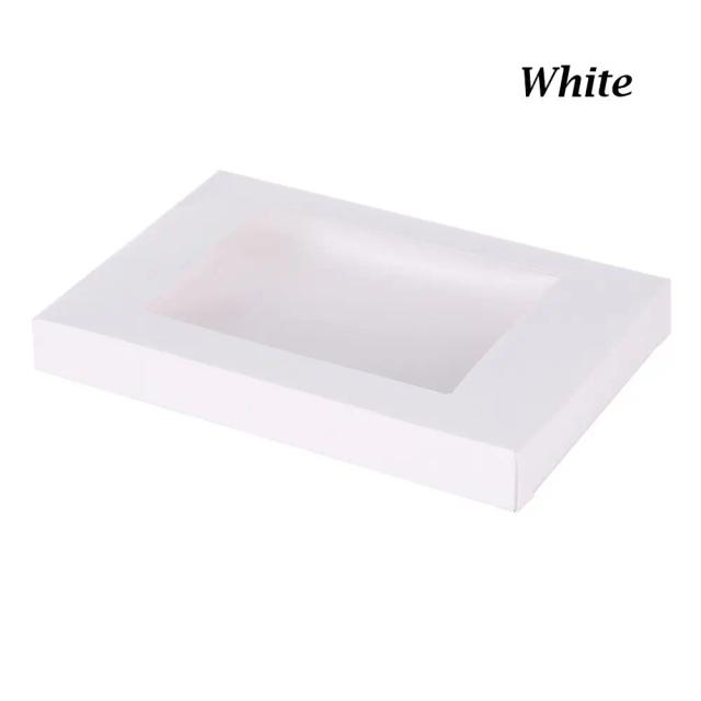 Caixa de Presente de Papel Kraft com Janela Transparente para Embalagens Criativas e Festas