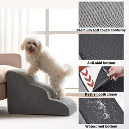 Escada destacável para cães e gatos, rampa de 2 ou 3 degraus, sofá antiderrapante, escada removível, ajuda de escalada, sofá cama alta, pet fornecimentos, cachorro e cães velhos - Image 5