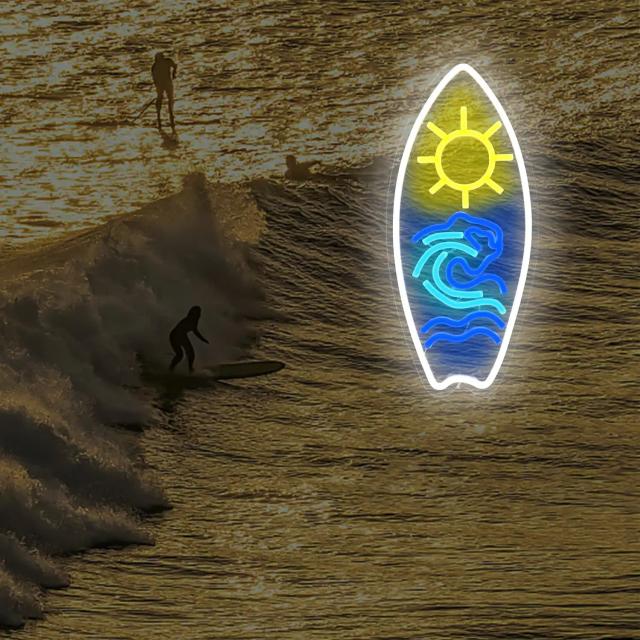 Prancha de Surf com Luzes de Neon LED - Decoração Ideal para Surfistas e Lojas, Presente Perfeito para Amantes do Surf