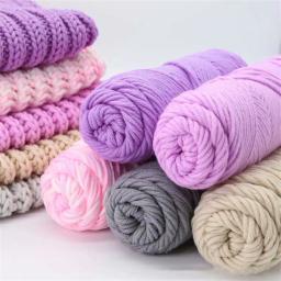 Fios de Algodão Leite Série Pure Colour Fio de Lã para Tricô Cachecóis DIY Presente Lenços de Lã Artesanal, 8 Dama, 100g, Série Amante - Image 1