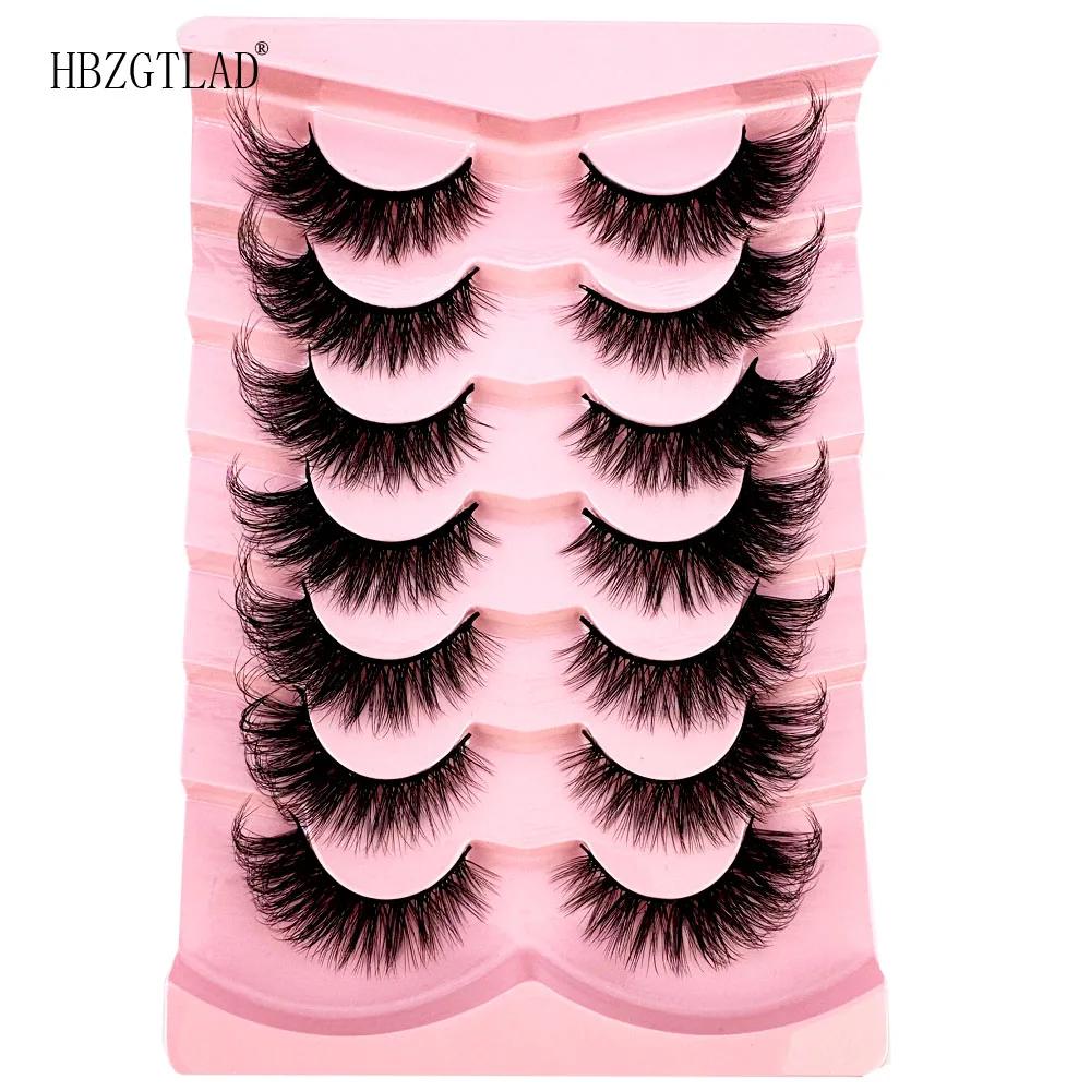 3D Cílios Postiços Naturais, 5D Cílios Fofos, Mangá Cruz Macia, Extensão dos Cílios Wispy, Nova Maquiagem, 7 Pares - Image 1