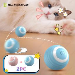 Bola interativa inteligente para gato, Brinquedo eletrônico do animal de estimação do cão, Jogo interno, Bola mágica de rolamento automática para gatos - Image 1