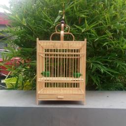 Gaiola de bambu para casa, Gaiola, Transportadora de viagens, Boutique Birdcage - Image 1