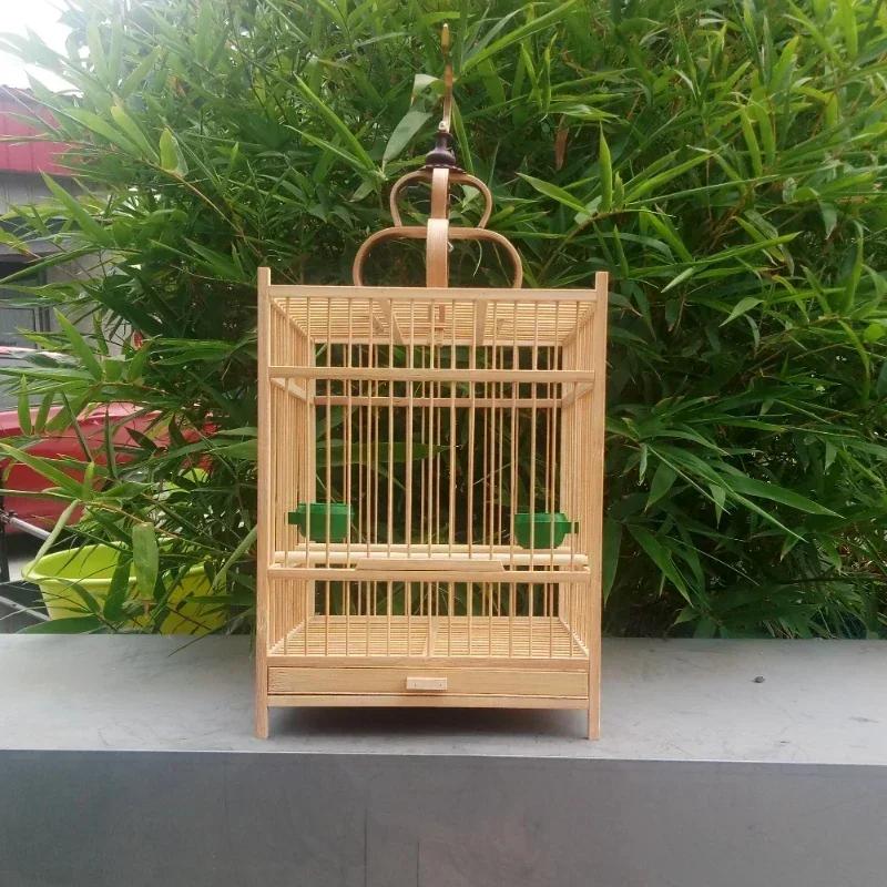 Gaiola de bambu para casa, Gaiola, Transportadora de viagens, Boutique Birdcage - Image 1