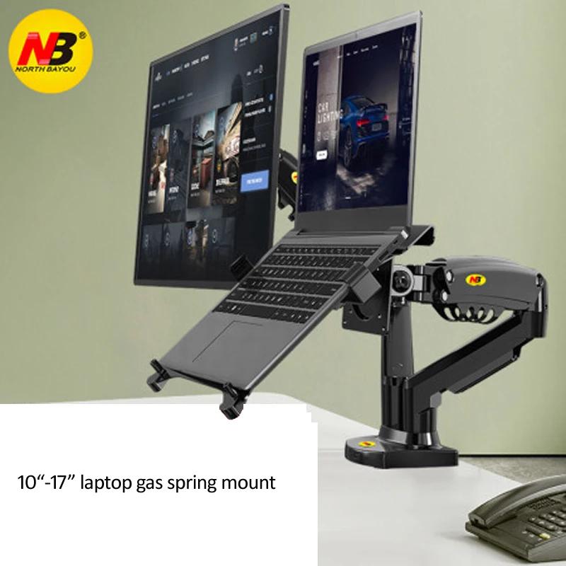 Desktop Gás Spring Suporte de braço duplo, NB F160, FP-2, 17 "-27" Suporte do monitor, 10 "-17" Suporte Laptop, Air Press Mount Stand, 2-9kg de carga - Image 1
