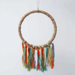 Brinquedo mastigar para pássaros, anel sisal, suporte balanço, papagaio, brinquedo treinamento para periquitos, - Image 4