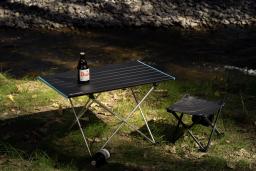 Mesa Alumínio Dobrável Portátil Churrasco Acampamento Jardim Praia Pesca Varanda Médio + Bolsa Bask - Image 6