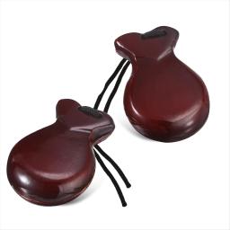 Castanholas Flamenco Espanhol com Cordas, madeira tradicional percussão mão, marrom, 1 par - Image 1