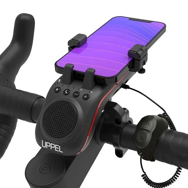 Alto-falante Bluetooth Impermeável UPPEL para Bicicleta MTB, 5W, Portátil com Luz e Power Bank Multifuncional