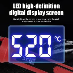 Display Digital LED Ferro De Solda, Ferramenta De Aquecimento, Sono Automático, Cerâmica Térmica Interna, Controle Temp, 100W - Image 3