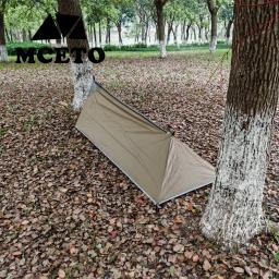 Ultraleve dupla camada barraca de acampamento para 1 pessoa, sem moldura, caminhadas, uma pessoa, apenas 500g, cor cáqui - Image 5