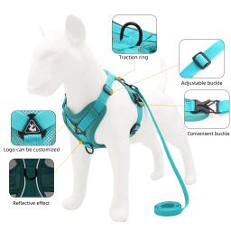 Conjunto de arnês e trela para cães de estimação, cães pequenos e médios, colete reflexivo ao ar livre de gatos, colete sólido ajustável para cachorros - Image 2