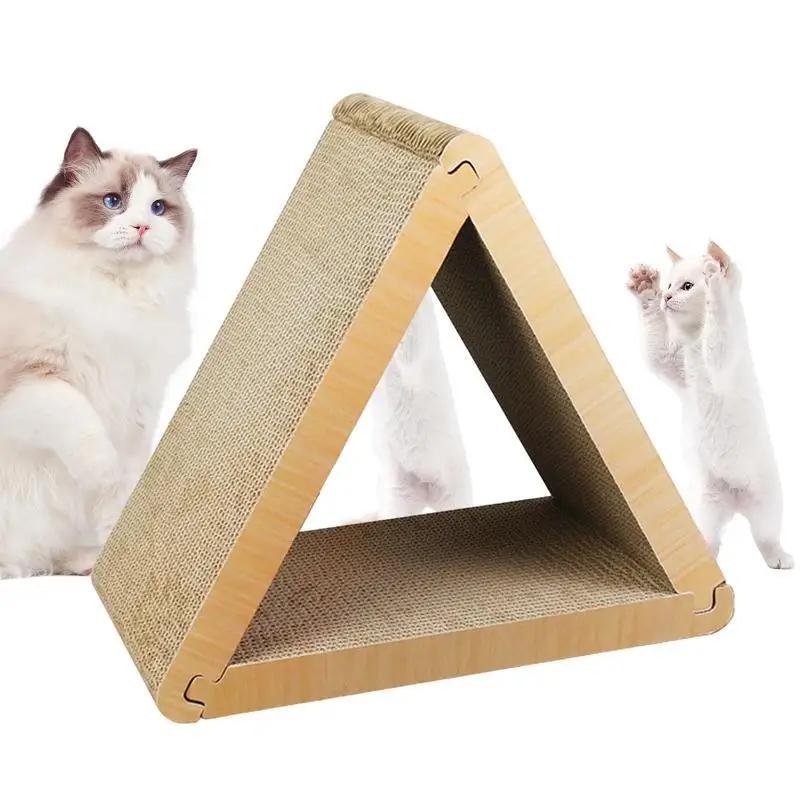 Almofada de arranhões triangular para gatos indoor, pet jogando suprimentos, entretenimento para sala de jogos, ondulado, 6 lados - Image 1