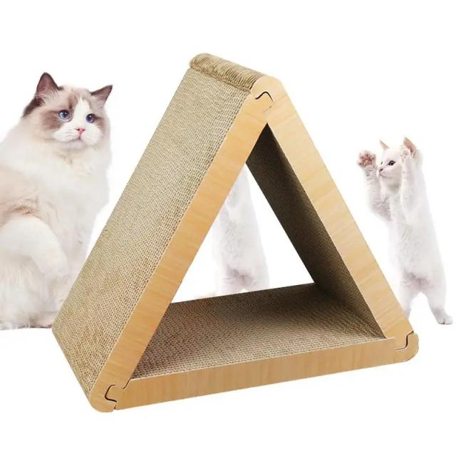 Almofada Triangular de Arranhões para Gatos Indoor com 6 Lados para Entretenimento e Brincadeiras