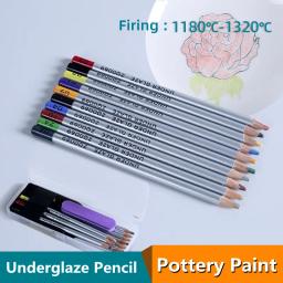Cerâmica Underglaze Lápis Cor, Caneta de Alta Temperatura Glaze Powder, DIY Pintura Cerâmica, Colorir Tool, 10 Cores Opcionais - Image 1