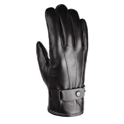 Luvas de couro grossas para homens, Luvas Touchscreen, Luvas de motocicleta, Resistente ao desgaste, Isolado, Inverno - Image 6