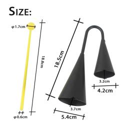 YOUZI do tradicional Agogo Bell com bastão, instrumento de percussão portátil com bastão para reunião familiar, dois tons - Image 2