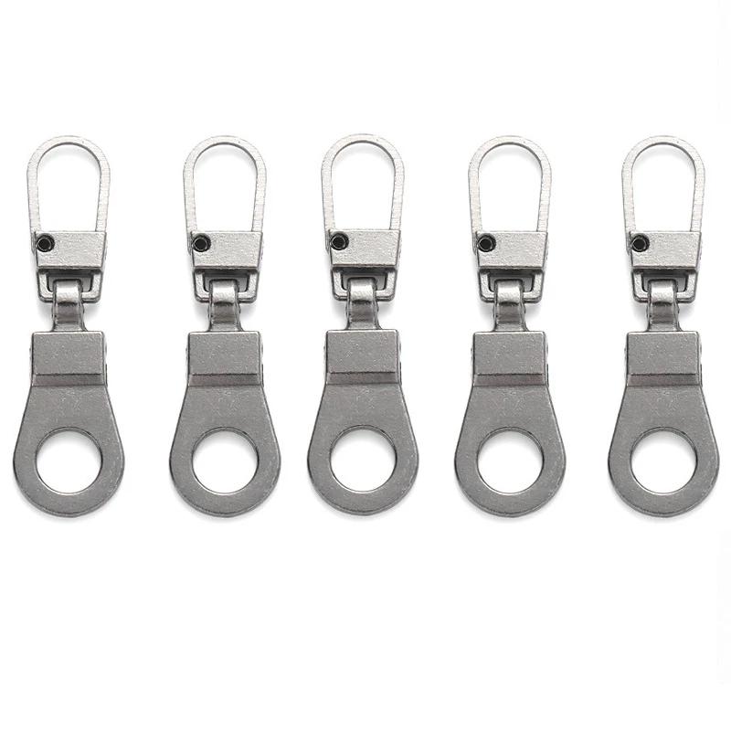 5 pçs destacável metal zíper pullers sliders cabeça zippers kits de reparação zíper puxar guia diy costura jaqueta roupas - Image 1