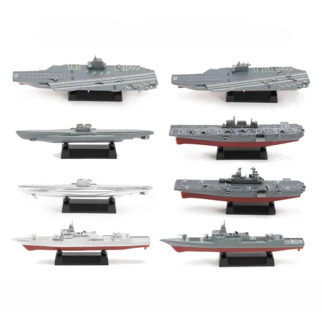Modelo 4D de Navio de Guerra Anfíbio: Porta-aviões e Destroyer da China para Montagem DIY - Puzzle Militar com 8 Peças