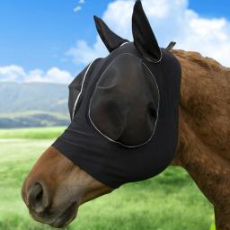 Máscara de malha com capuz, respirável, anti-mosca, elástica, malha de malha, anti-vejos, cavalo, máscara voadora, equipamento equestre - Image 2